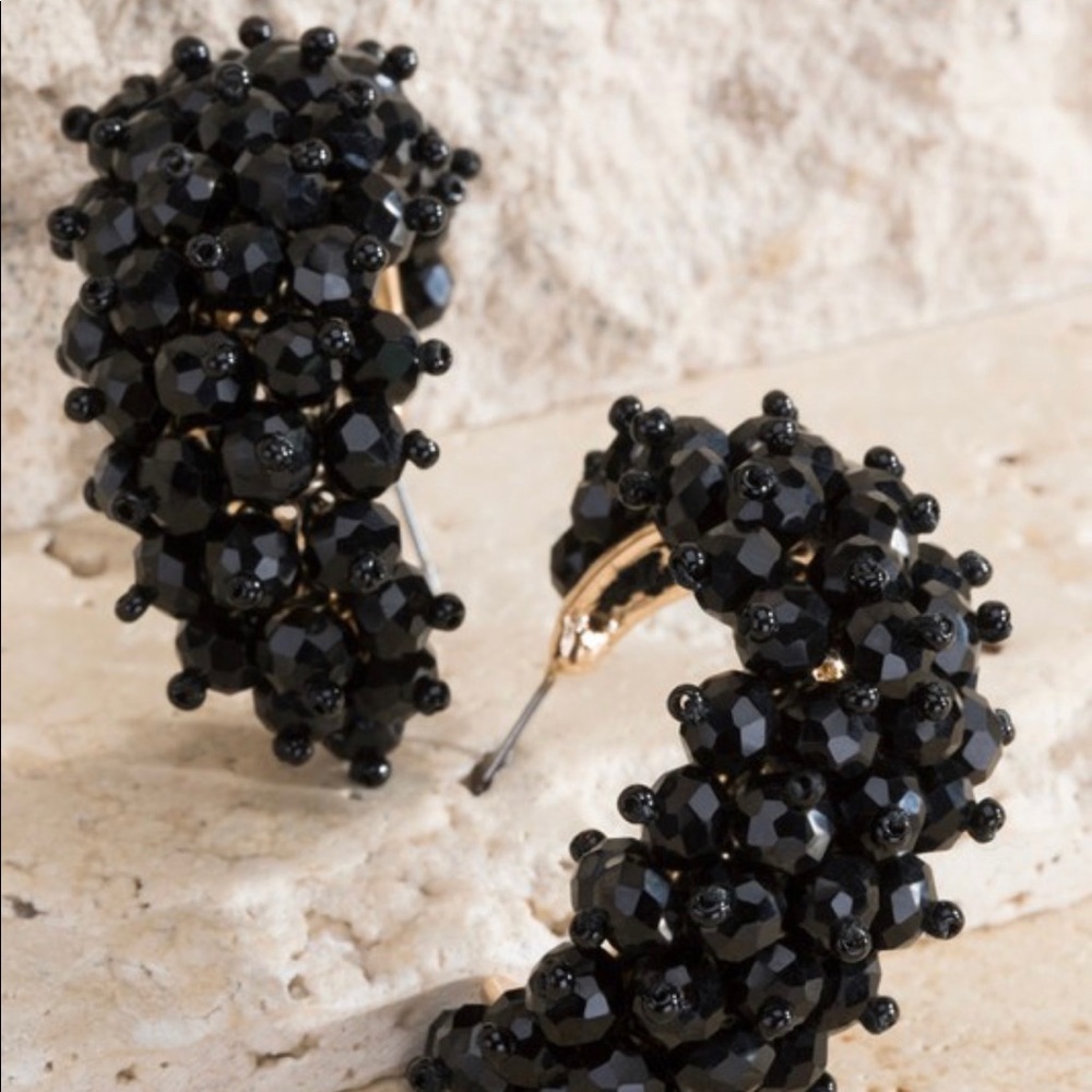 Beaded half hoop earrings!